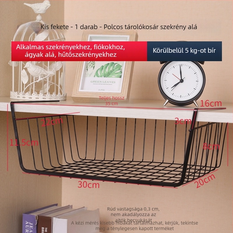 Fém függőkosár felső bunkához, falra szerelhető, fúrás nélkül