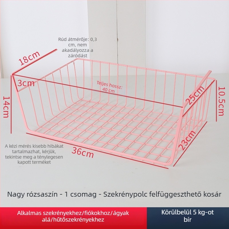 Fém függőkosár felső bunkához, falra szerelhető, fúrás nélkül
