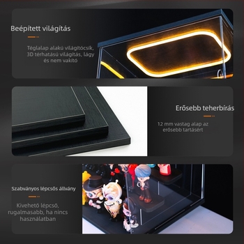 Akril kiállítási doboz blind-box figurákhoz, átlátszó porálló tároló