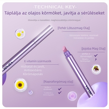 Körömgondozó esszencia toll, természetes köröpolaj, véd a köröm körüli bőrkeményedésektől és ápolja a körmöket