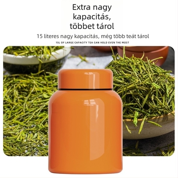 Nagy méretű rozsdamentes acél teás doboz kreatív vintage csomagolással; zárható, fekete tea, Pu'er és fehér tea számára; nemzeti stílusú dizájn.