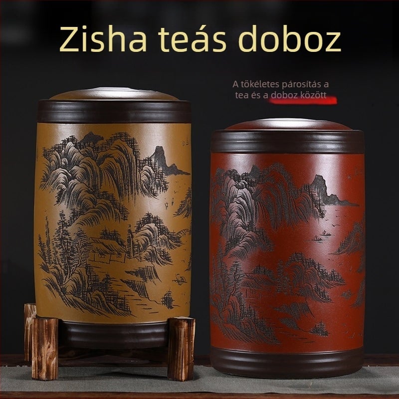 Yixing lila homok agyagból készült teás edény, nagy méretű kínai kerámia zárt tároló teához