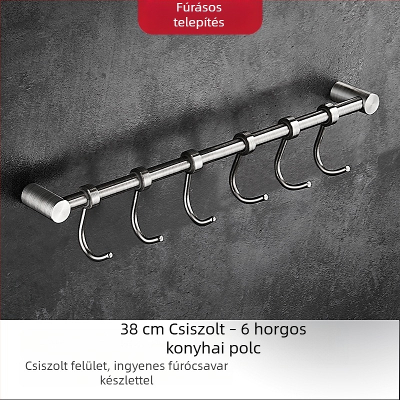 Rozsdamentes acélból készült konyhai falra szerelhető tároló spatulák és kanálok számára