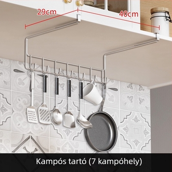 304 rozsdamentes acélból készült falra szerelhető konyhai tároló rendszer vágódeszkákhoz, edényekhez és borospoharakhoz