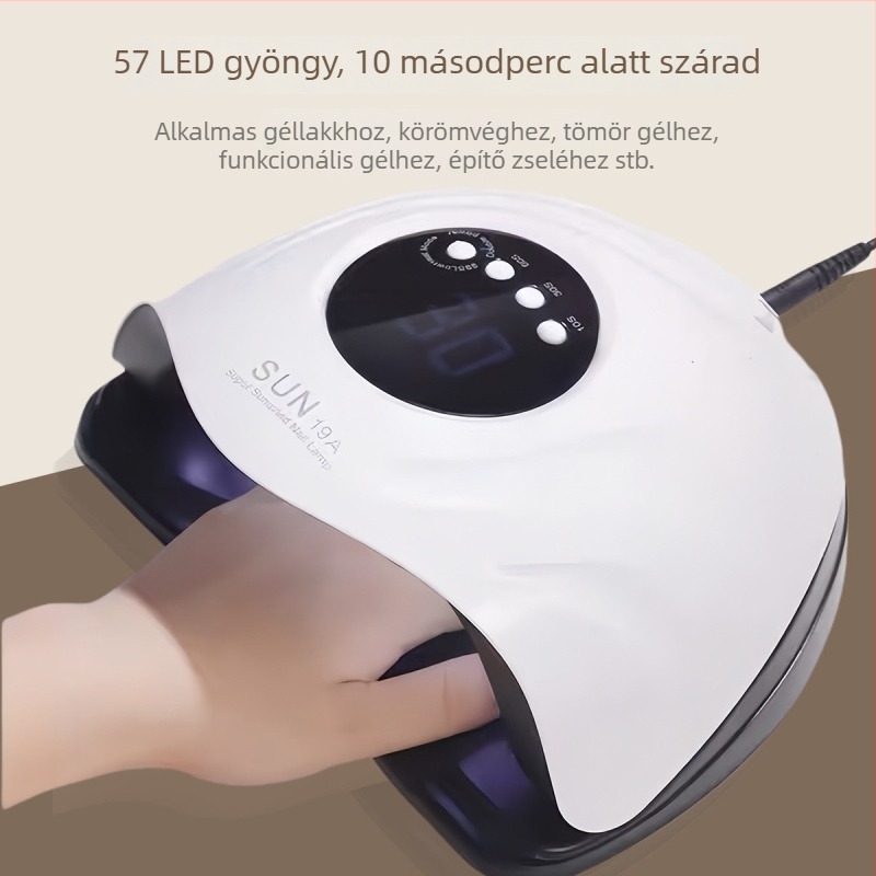 150W-os körömlámpa kettős fényforrással, UV-gélhez, gyors száradás