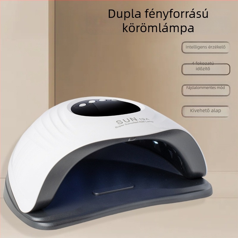 150W-os körömlámpa kettős fényforrással, UV-gélhez, gyors száradás