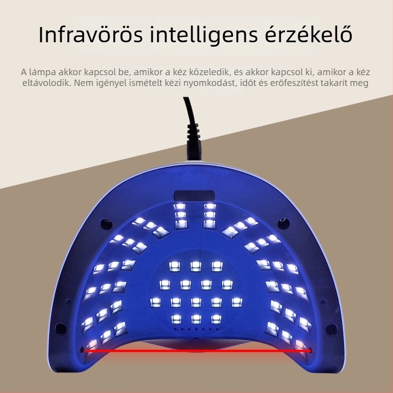150W-os körömlámpa kettős fényforrással, UV-gélhez, gyors száradás