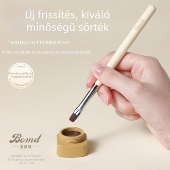 Baomandie Gél körömlakk ecset, 2025-ös új modell, kerek fej, tégelyes csomagolás, gradient francia manikűrhöz