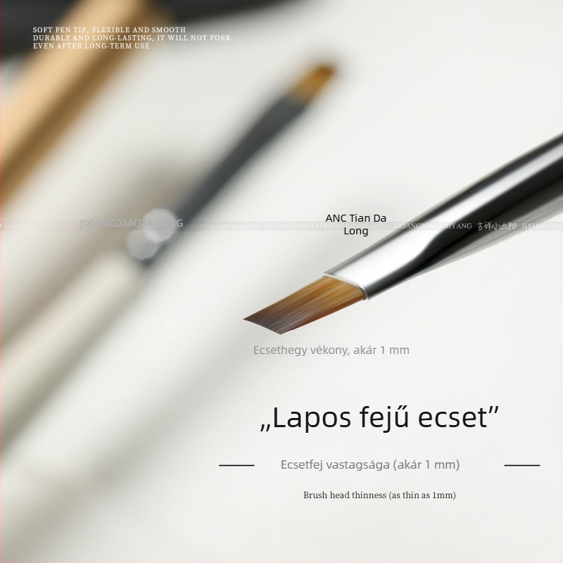 Korlátozott kiadású fototerápiás toll lapos fejjel - ragasztó nélkül, ecsetnyom nélkül, puha szálak, csak manikűrösöknek
