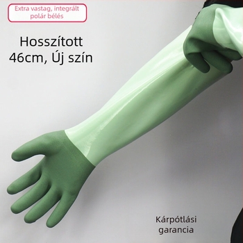 Vastag, velúr béléses háztartási kesztyű mosogatáshoz és mosáshoz, téli meleg
