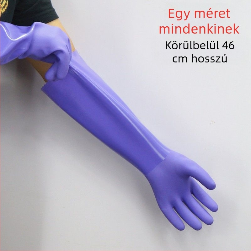 Vastag, velúr béléses háztartási kesztyű mosogatáshoz és mosáshoz, téli meleg