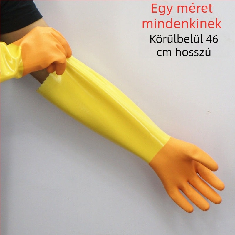 Vastag, velúr béléses háztartási kesztyű mosogatáshoz és mosáshoz, téli meleg