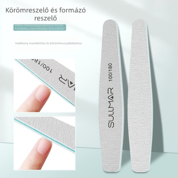 SULLMAR Kétoldalas körömsziszoló szalagok – durva és finom szemcsés felület, köröm formázáshoz és polírozáshoz, zselés lakk eltávolítása, 25 db