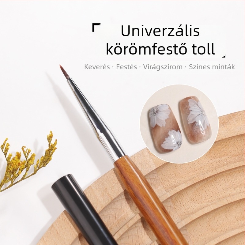 Universális manikűr toll és köröm ecset készlet szalonhoz – gradientes virág szirmok és vékony vonalak rajzolásához