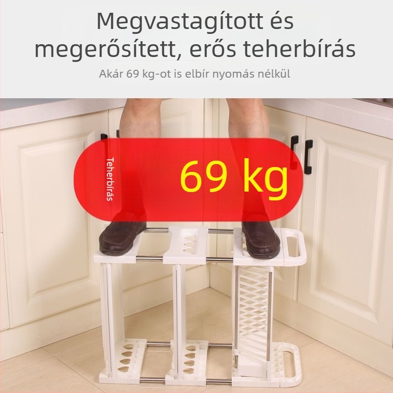 H4T Konyhai tároló- és szárítóállvány edényekhez, tálakhoz és evőpálcikákhoz, kis méretű