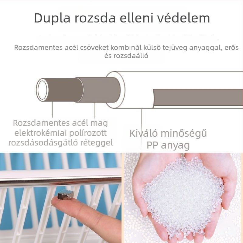 H4T Konyhai tároló- és szárítóállvány edényekhez, tálakhoz és evőpálcikákhoz, kis méretű