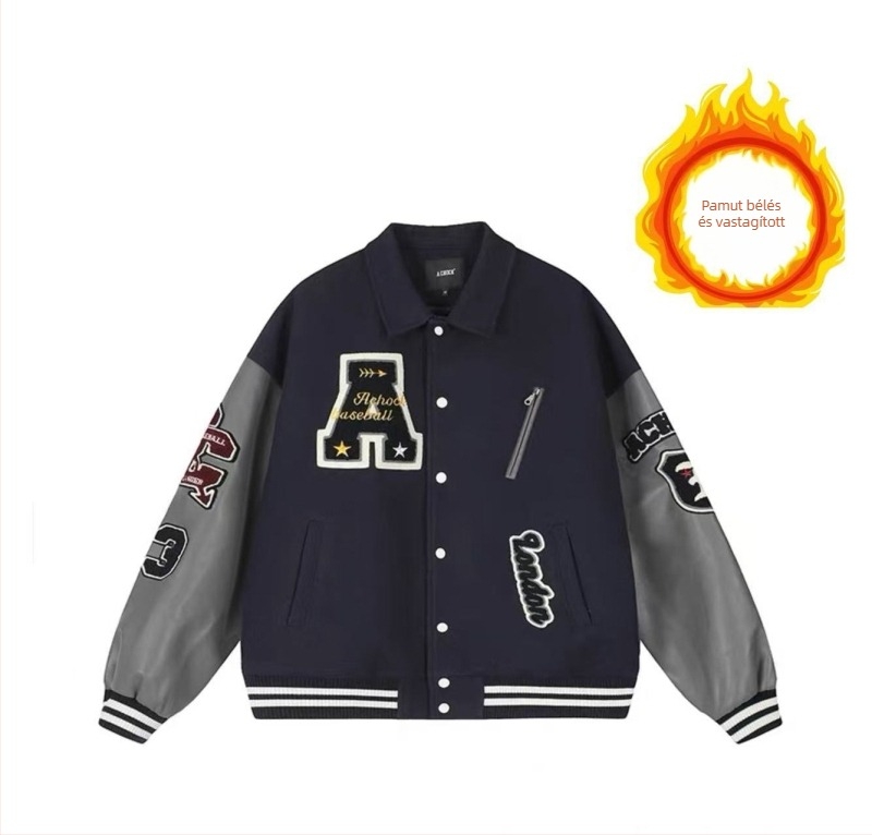 Női hímzett bomberdzseki retro hip-hop stílusban, őszi szezonra, koreai hatás