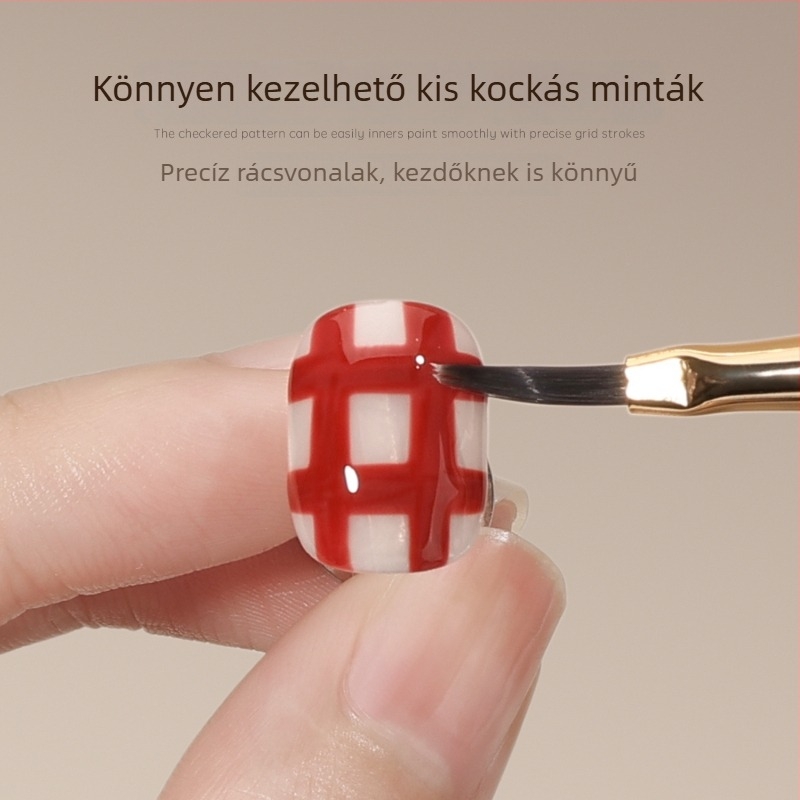 GAOY meghosszabbított köröm-művészeti toll kockás mintával – multifunkcionális eszköz francia vonalrajz Gelhez