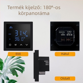 Intelligens paneles termosztát digitális kijelzővel otthoni padlófűtéshez és elektromos fűtőkábel hőmérsékletszabályozó