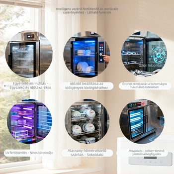 Fertőtlenítő szekrény hőmérséklet-vezérlő digitális kijelzővel, beépített vezérlőpanel