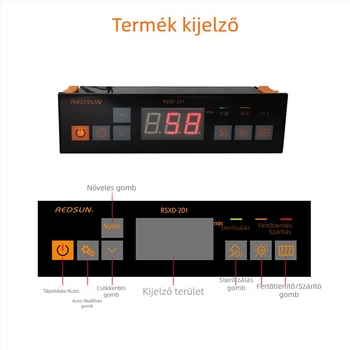 Fertőtlenítő szekrény hőmérséklet-vezérlő digitális kijelzővel, beépített vezérlőpanel