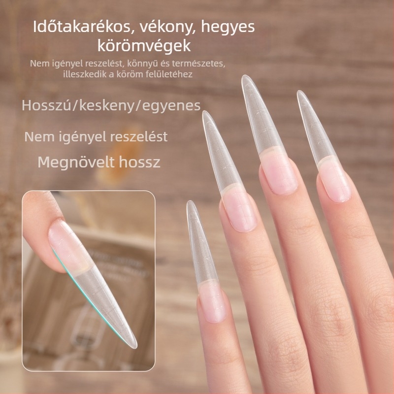 Miss Honey továbbfejlesztett vékony egyenes ovális műkörmök viselésre, csiszolás nélkül, könnyű formázás, hosszabbítás, észrevehetetlen illeszkedés