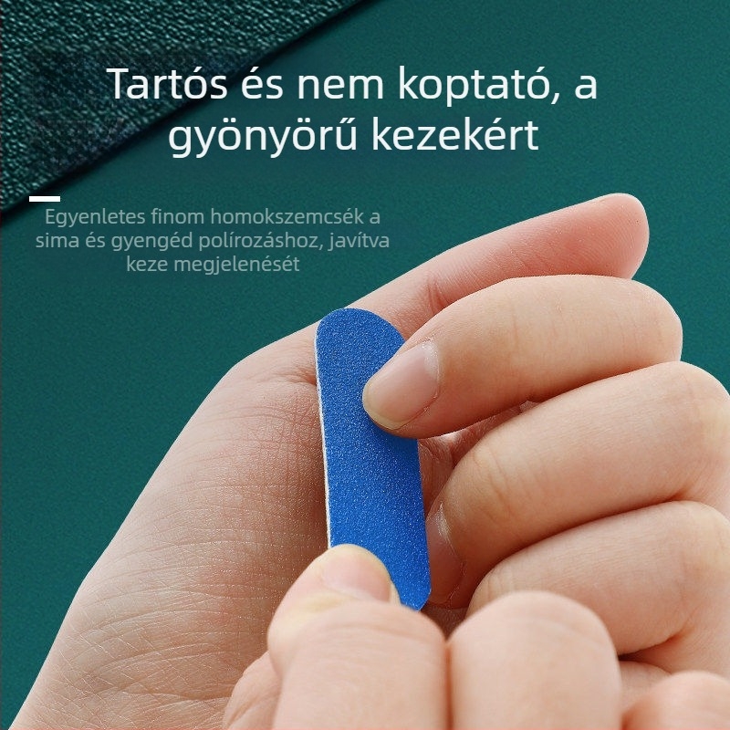 100 egyszer használatos manikűr eszköz: mini csiszolócsíkok, körömreszelők, polírozó pálcikák, kétoldalas körömápolási készlet utazáshoz