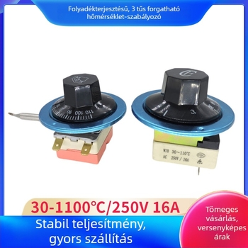 Kazánhőmérséklet-szabályozó, folyadékexpanziós típus, 3-tűs gombos termosztát, modellek: WJB30-110 és WJA30-110