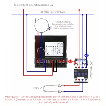JTC-902/903 termosztát mutatós szabályozóval, 110/220V tápegység, hőmérséklet-vezérlő NNC