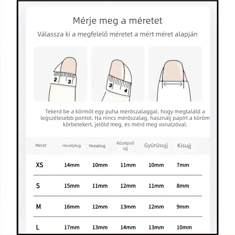 Kézzel készített felragasztható műkörmök, prémium géllakkal, eltávolítható műkörmök, elegáns, világos megjelenés