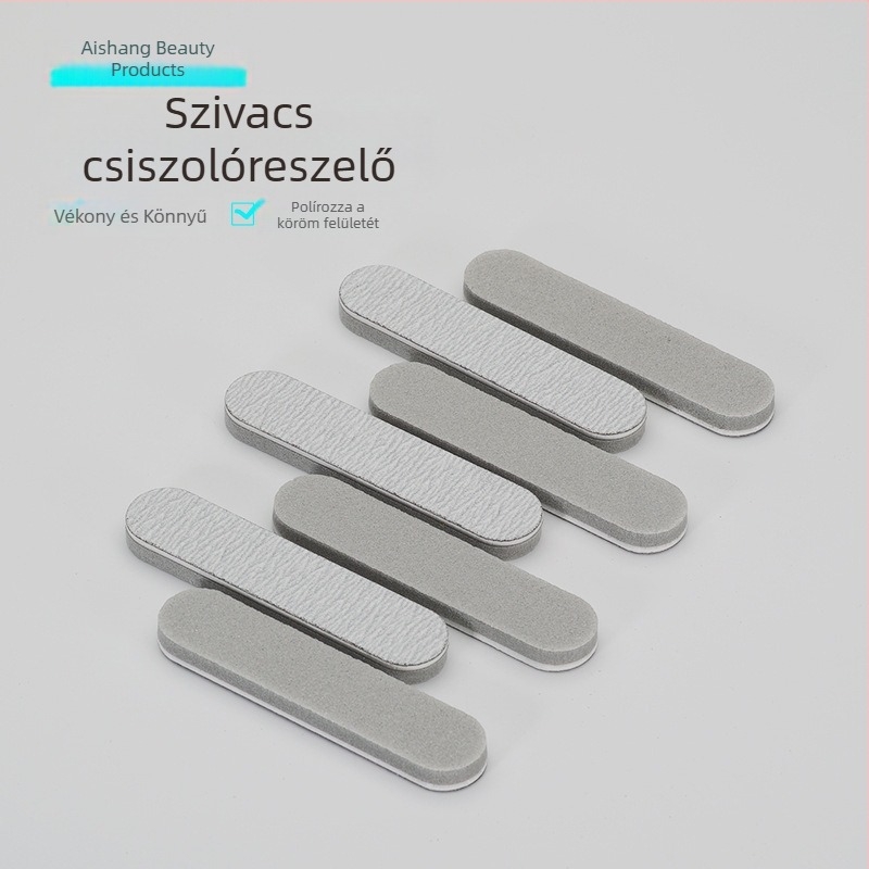 Szivacsos körömreszelő, mini csiszolófájl, tartós, mosható, formázás és körömlakk eltávolítás, kétoldalas csiszolócsík, manikűr eszköz