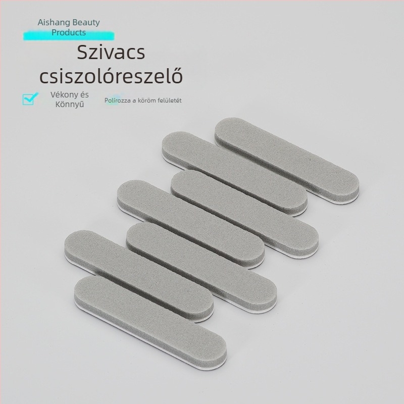 Szivacsos körömreszelő, mini csiszolófájl, tartós, mosható, formázás és körömlakk eltávolítás, kétoldalas csiszolócsík, manikűr eszköz