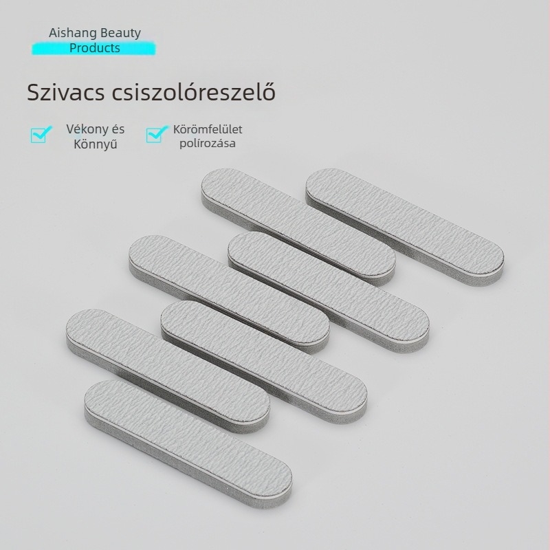 Szivacsos körömreszelő, mini csiszolófájl, tartós, mosható, formázás és körömlakk eltávolítás, kétoldalas csiszolócsík, manikűr eszköz