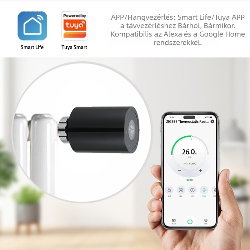 Új intelligens termosztatikus radiátor szelep Zigbee hőmérséklet-szabályozással