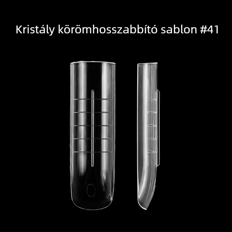 Kristályos körömsablonok #41, hosszabbító sablonok gyors fototerápiához, 70 darabos készlet, különböző méretek