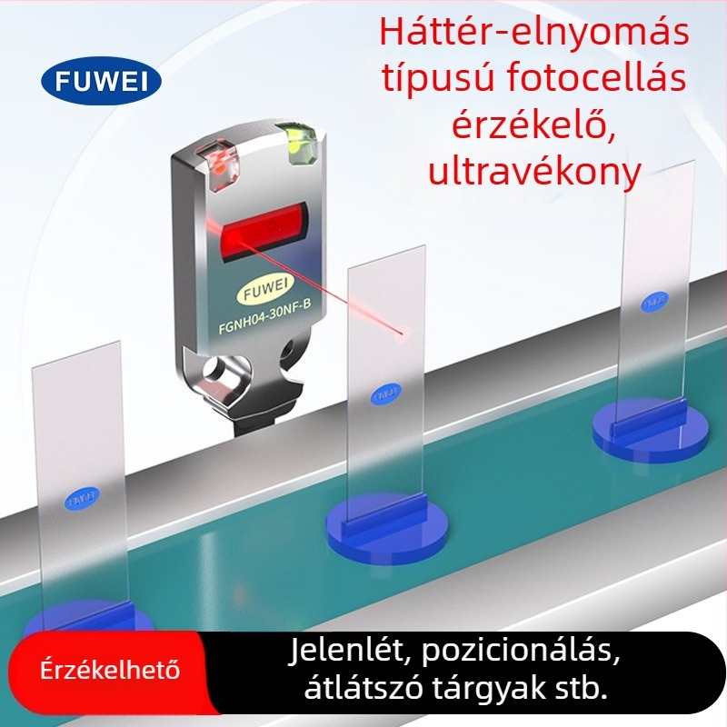 FGNH04-30NF-B ultra vékony fotóelektronikus szenzorkapcsoló háttérszűrés funkcióval, 30 cm érzékelési távolság, PR-FB30N1