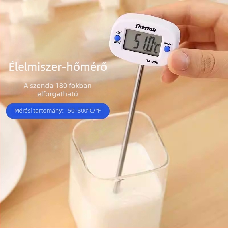 Kaitai elektronikus élelmiszerhőmérő tűvel, tejhez és kávéhoz, magas hőmérsékletű grill- és sütőhőmérő