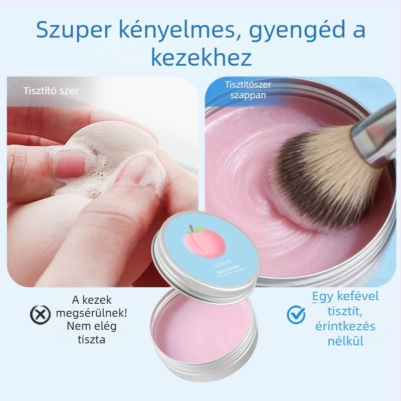 Oxya barack-oolong tisztító szappan sminkeszközökhöz, hordozható, sminkszivacsokra, puffokra és ecsetekre.