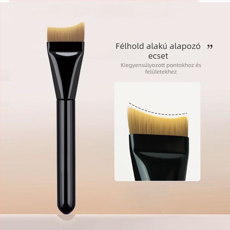 Hold alakú alapozó ecset – ívelt, lapos fej, portakarékos, nyom nélküli felvitel