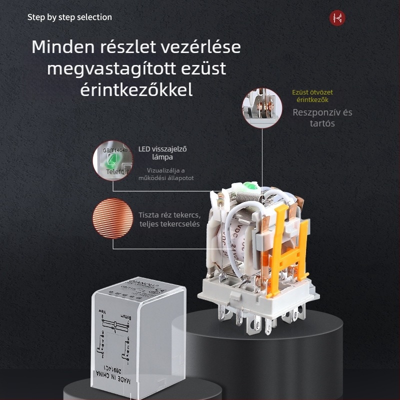 8‑pin elektromágneses közbenső relé elektromos redőnyökhöz, JQX-13F/JH1304 HF, AC 220V