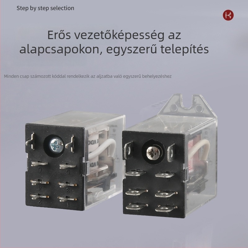 8‑pin elektromágneses közbenső relé elektromos redőnyökhöz, JQX-13F/JH1304 HF, AC 220V