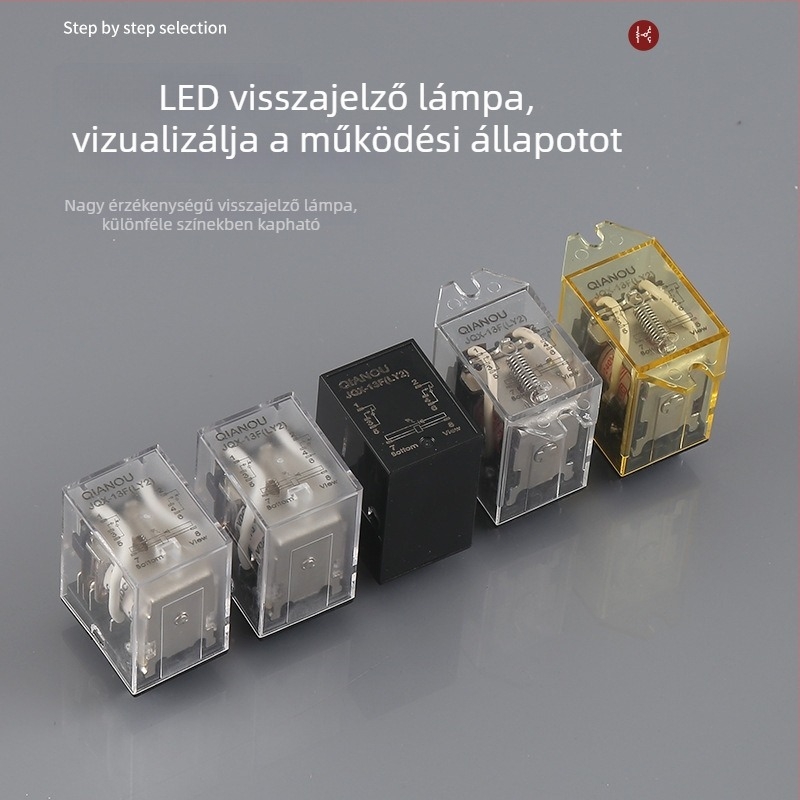 8‑pin elektromágneses közbenső relé elektromos redőnyökhöz, JQX-13F/JH1304 HF, AC 220V