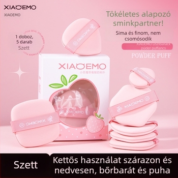 Little Devil Strawberry Yogurt porpúder puff – száraz és nedves kettős használat, ultra‑puha párnás puff, púder-korrektor, diákoknak