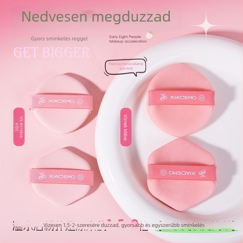 Little Devil Strawberry Yogurt porpúder puff – száraz és nedves kettős használat, ultra‑puha párnás puff, púder-korrektor, diákoknak
