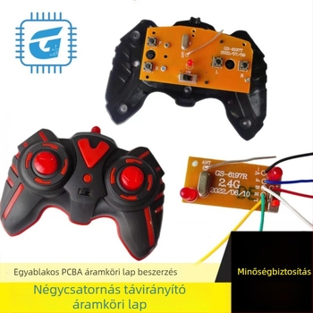 2.4G négysávos távvezérlő modul – adó és vevő PCB, RC autókhoz