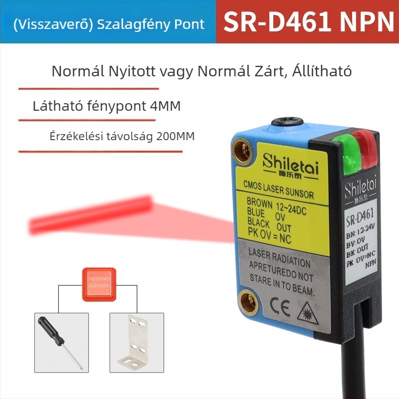 SR-D461 csík alakú fotóelektronikus területérzékelő szállítószalagra – vakfolt nélküli detektálás