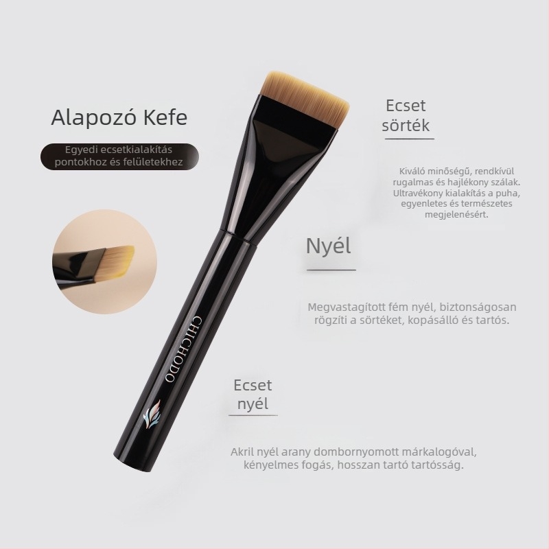 Chichodo Lapos fejű Alapozó Ecset Készlet, Könnyű, Porfelvétel Csökkentése, Tartalmaz Alapozó és Maszk Ecsetet