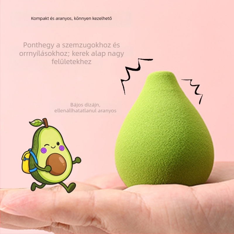 Gyümölcsös szépség tojás sminkszivacs – nedves és száraz használatra, hidrofil, latexmentes