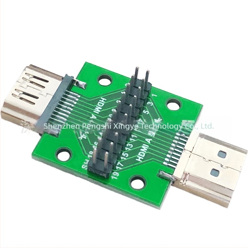 HDMI A tesztlemez PCB-adapterrel, férfi és női csatlakozókkal, forgó szerelő tartó