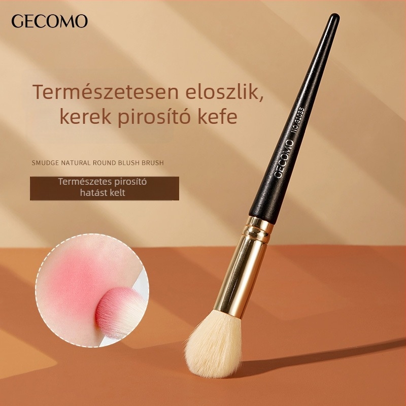 GeComo Körkörös fejű pirosító ecset – puha rostos sörtével, sima púder felvitel, hordozható sminkeszköz